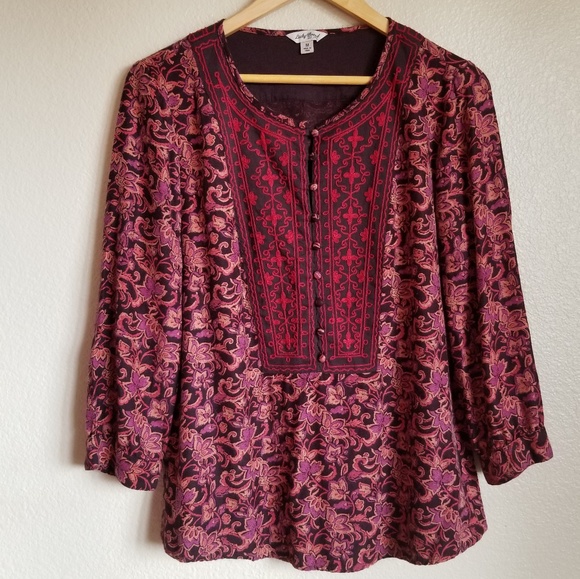 Lucky Brand Tops - lucky brand embroidered tunic top M
